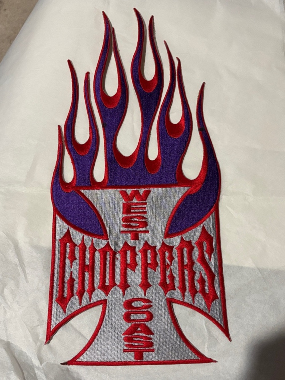 Wish Choppers Flame Crest Art Print - Purple & Red